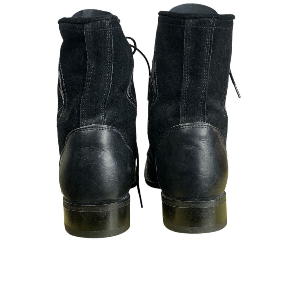 Larado Black Leather Suede Riding Boots Silver Embroidery 7.5 Western Witchy - Picture 5 of 9